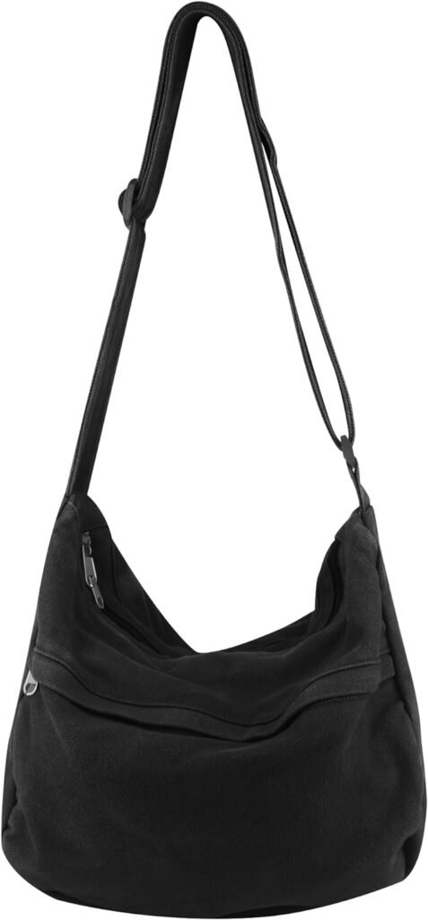 Canvas Casual Messenger Bag Hobo Crossbody Bag Canvas Shouder Tote Handbag for Women and Men