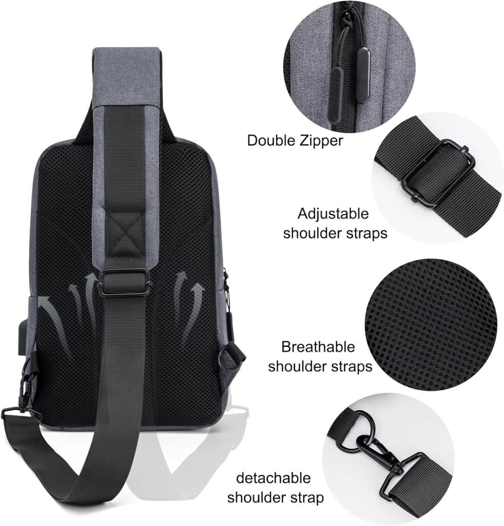 ecosmile Messenger Bag Sling Bag Crossbody Shoulder Bag for Men Women Travel Work Satchel Bags