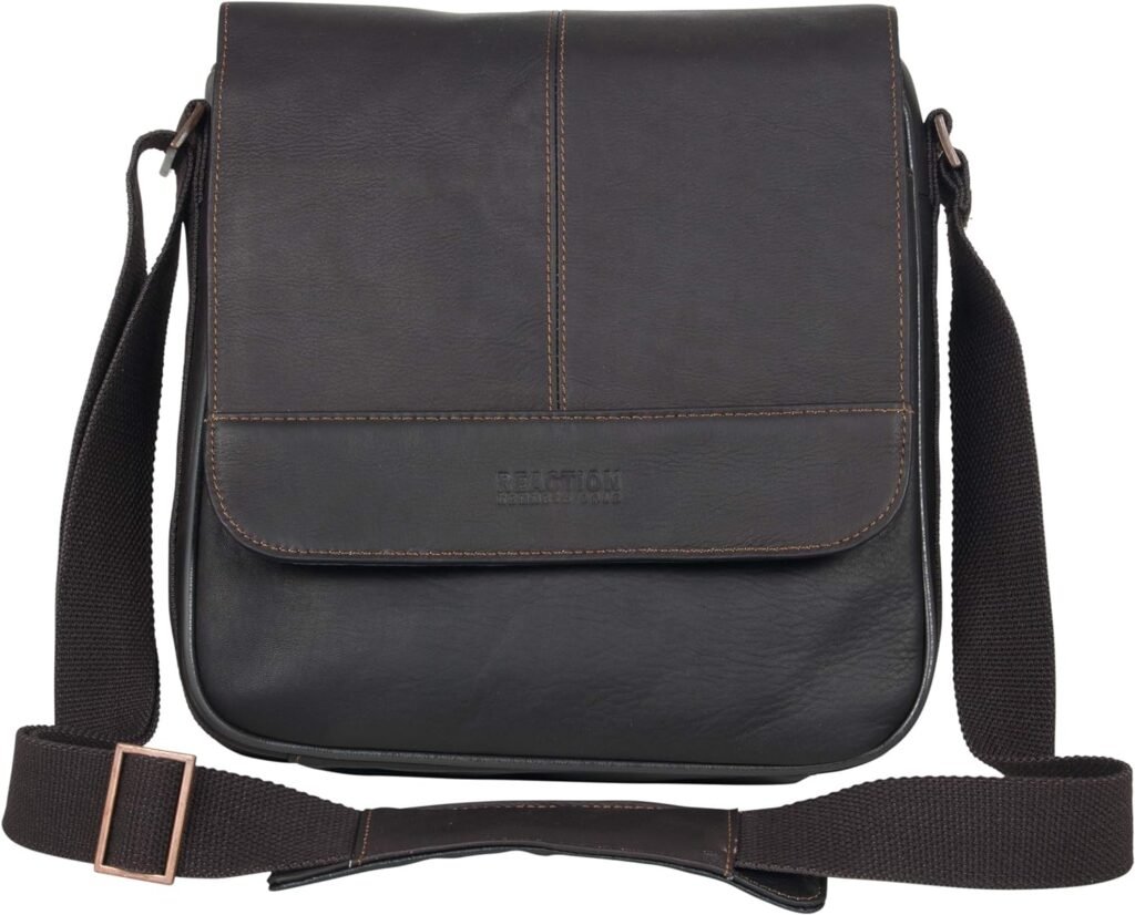 Kenneth Cole REACTION Bag For Good Manhattan Colombian Leather Messenger Bag, Brown